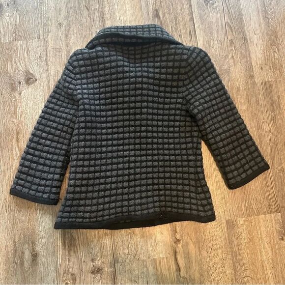 Jones New York Check Jacket 100% Merino Wool Size Small Coat Business Short - Picture 3 of 5